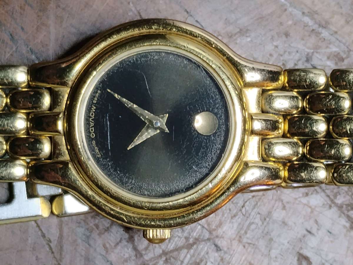 MOVADO Museum Gold and Stainless Steel Ladies Watch