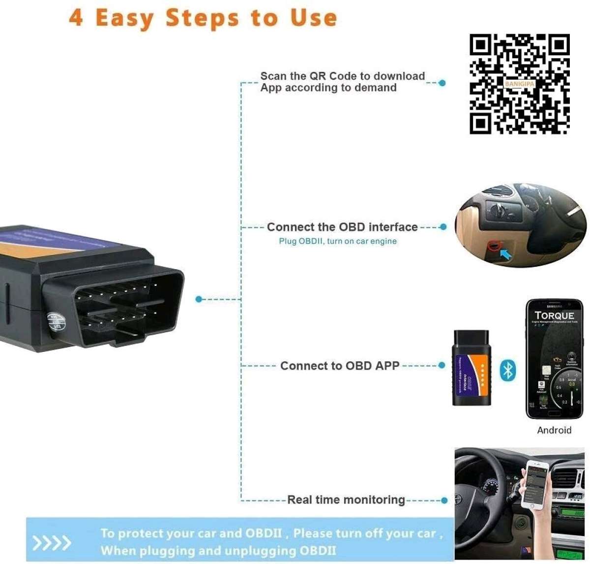 OBD 2 Bluetooth ELM327 Code Reader Scanner