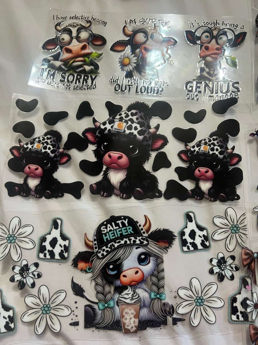 cow tumblers with a highland topper