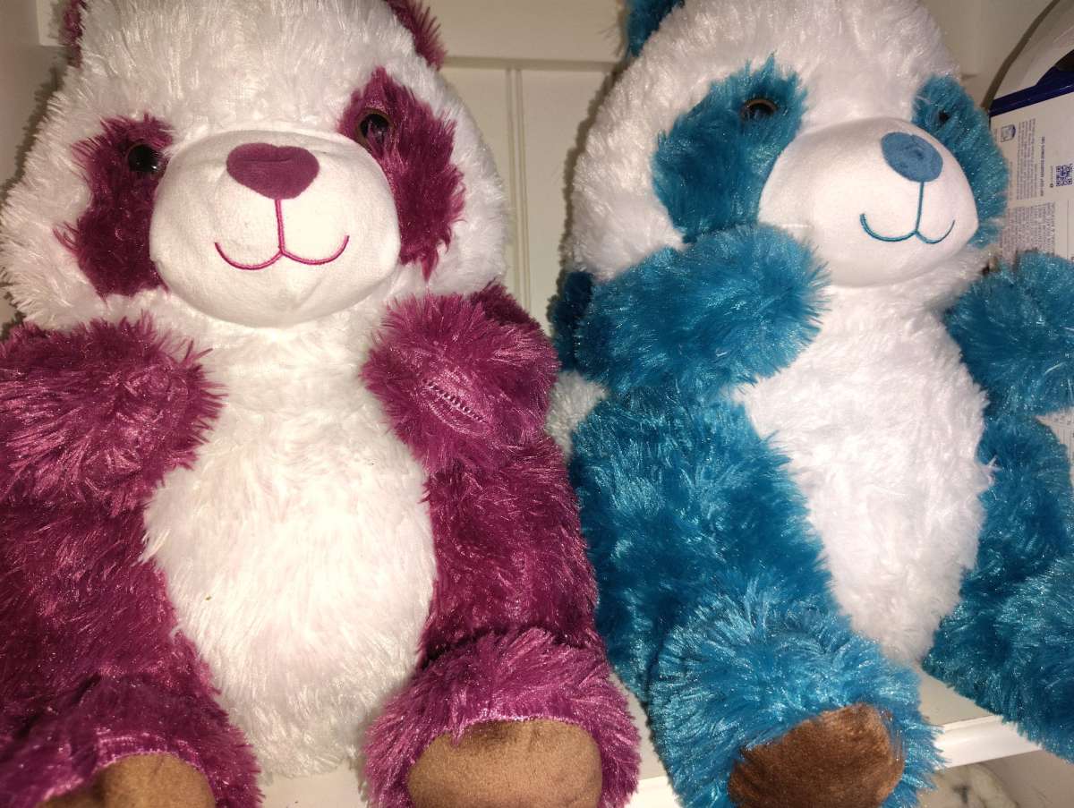 PAREJA DE OSO ROSADO Y AZUL CLARO