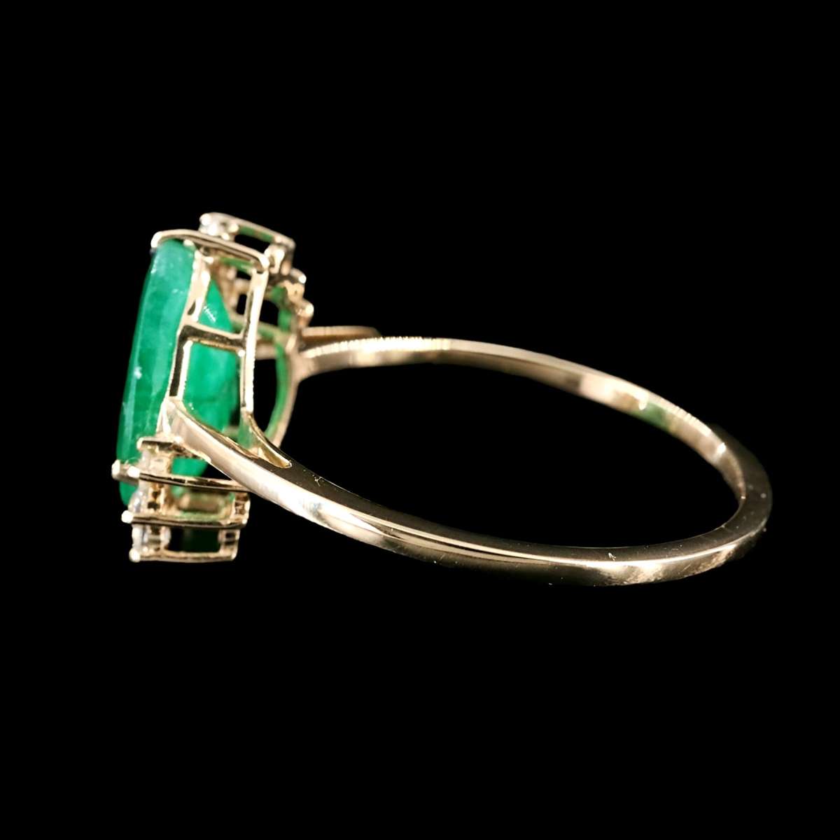 14K Genuine Emerald 1940s ring