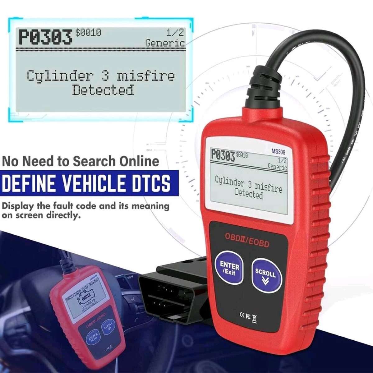 OBD 2 Code Reader Scanner MS 309