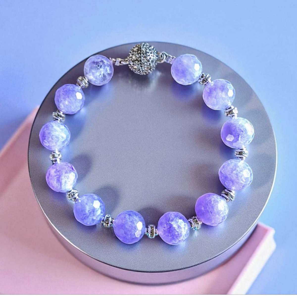 Genuine Kianite Stones Magnetic clasp Bracelet