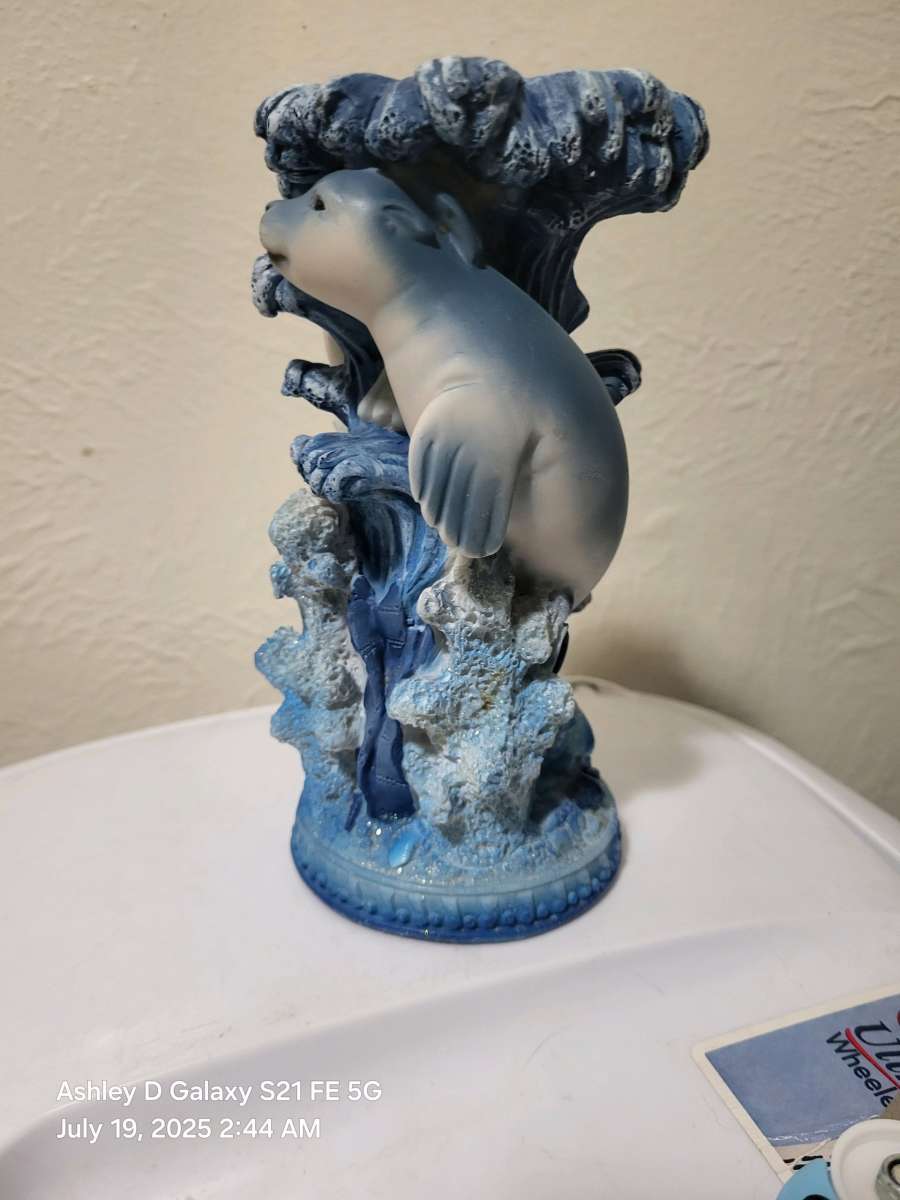 Dark Blue Seal Candle Holder