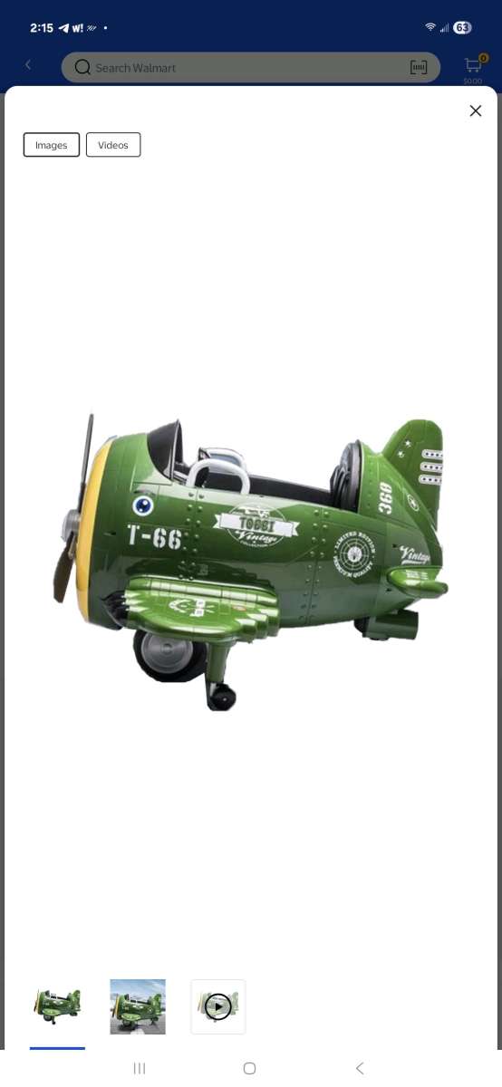 tobbi 12V Electric Toy Airplane Battery Powered Kids Ride on