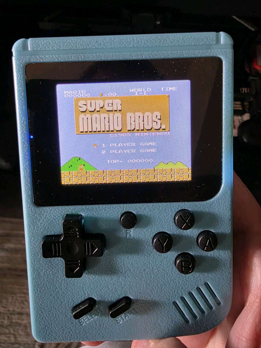 Mini Handheld Video Game with 500 NES Games Blue