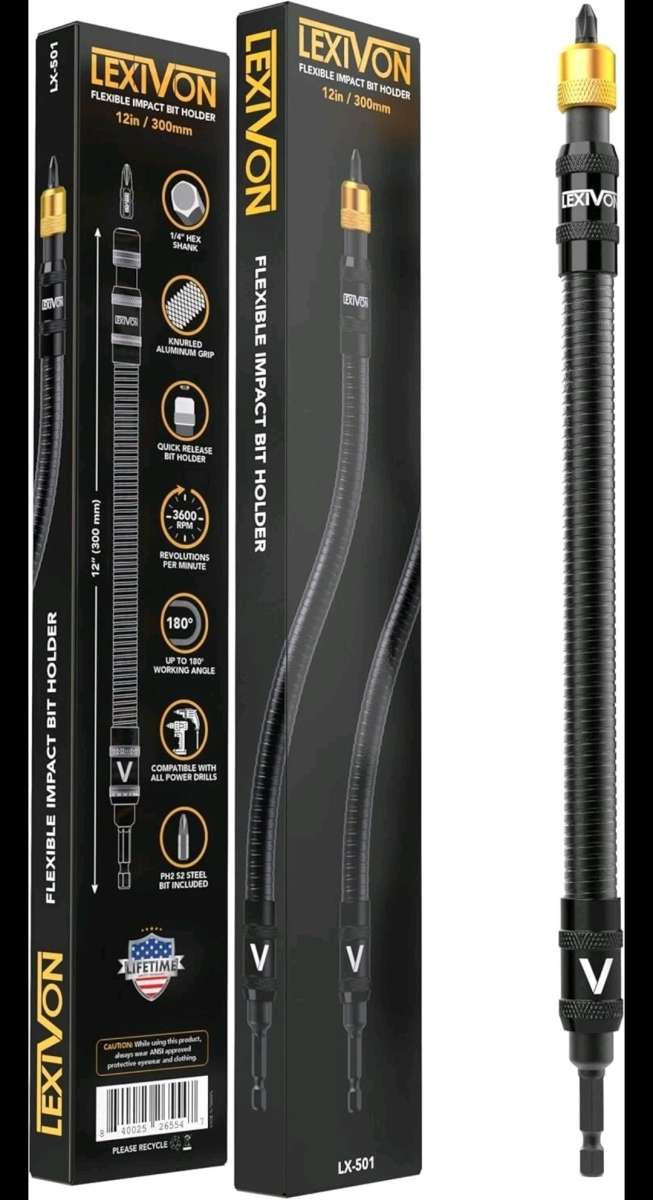 LEXIVON Drill Bit Holder 12Inch Extension QuickRelease with