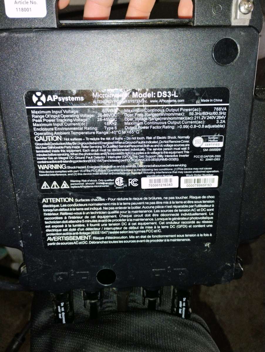 APsystems MICRO INVERTER DS3L