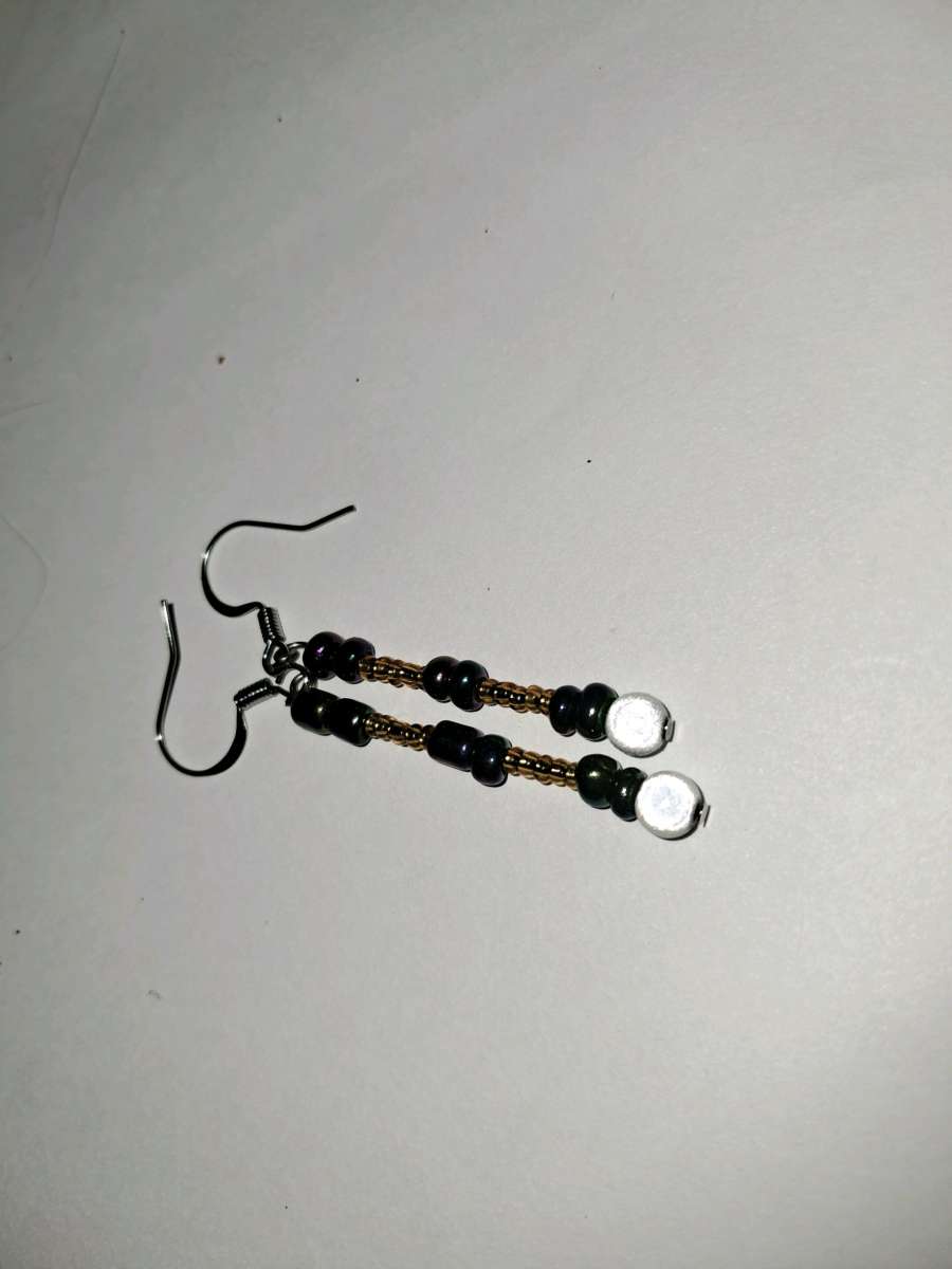 gold and purple earrings