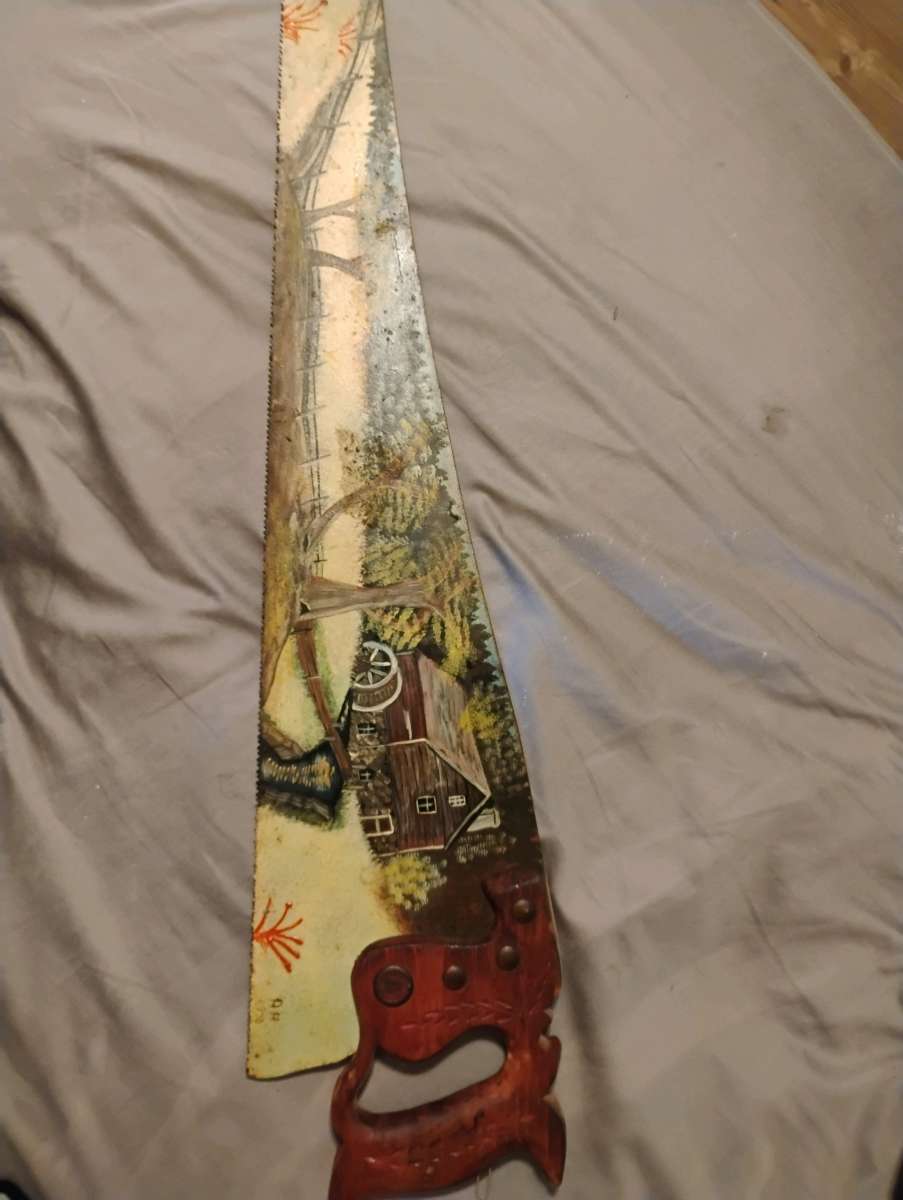 1990 AH Antique Hand Painted Saw