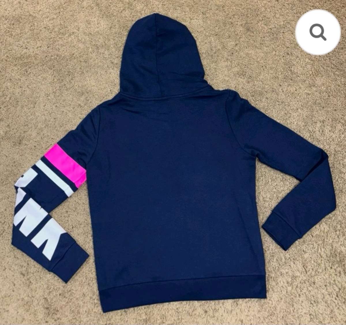 VICTORIAS SECRET PINK HOODIE BLUE WITH WHITE LOGO WOMENS SM