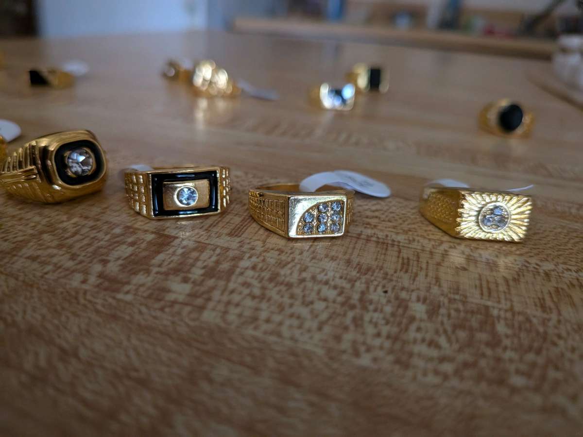 mens gold cocktail rings