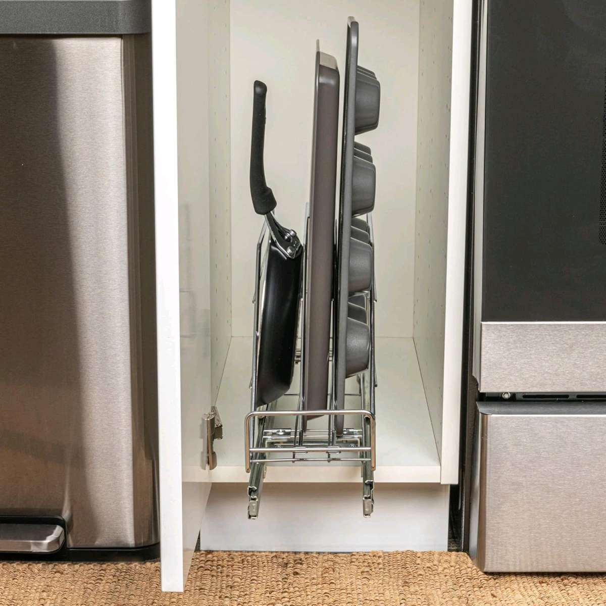 GLIDEZ CHROME STEEL COOKWARE AND BAKEWARE PULLOUT ORGANIZER