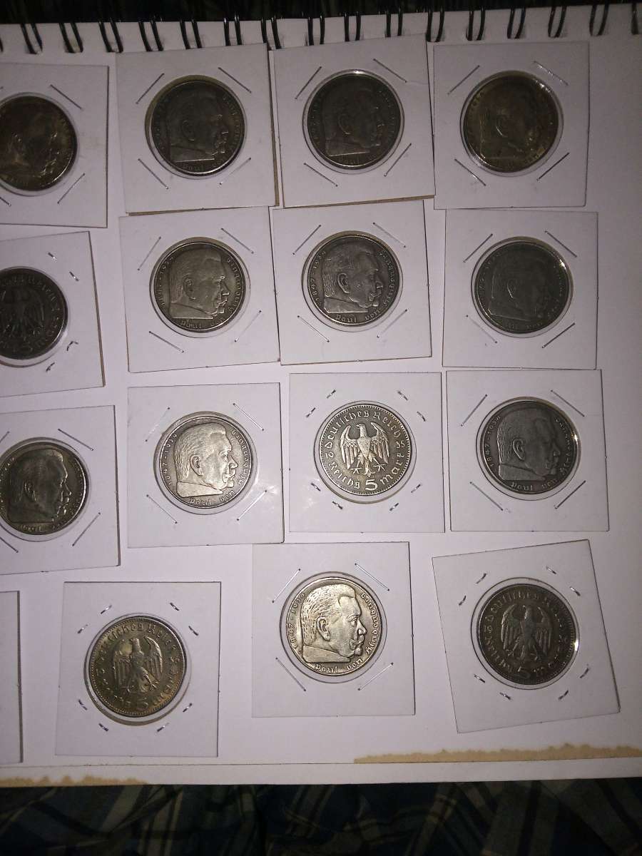 5 Reichsmark silver German WWII coins
