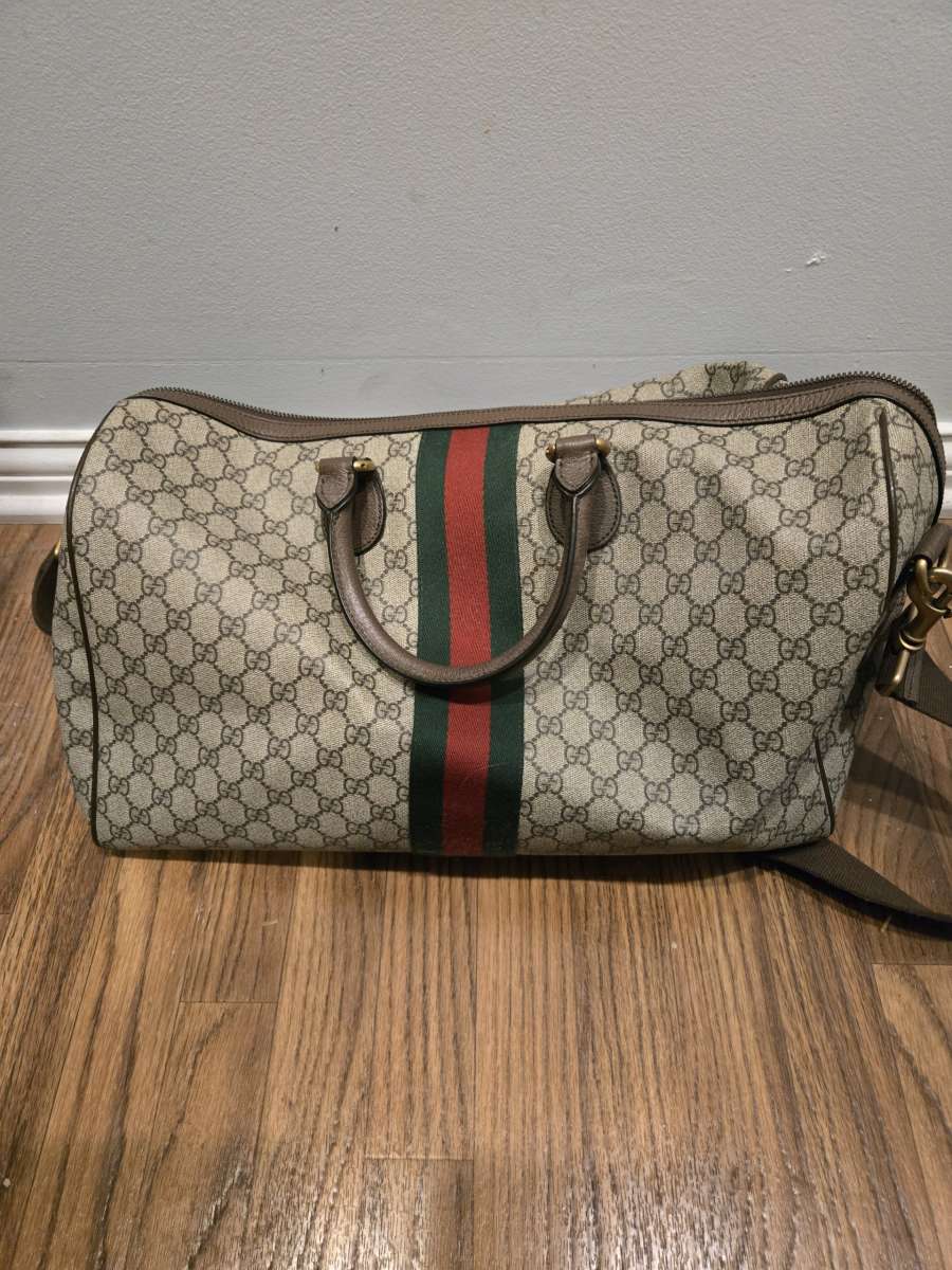 Gucci GG Large Duffle Bag Canvas Beige