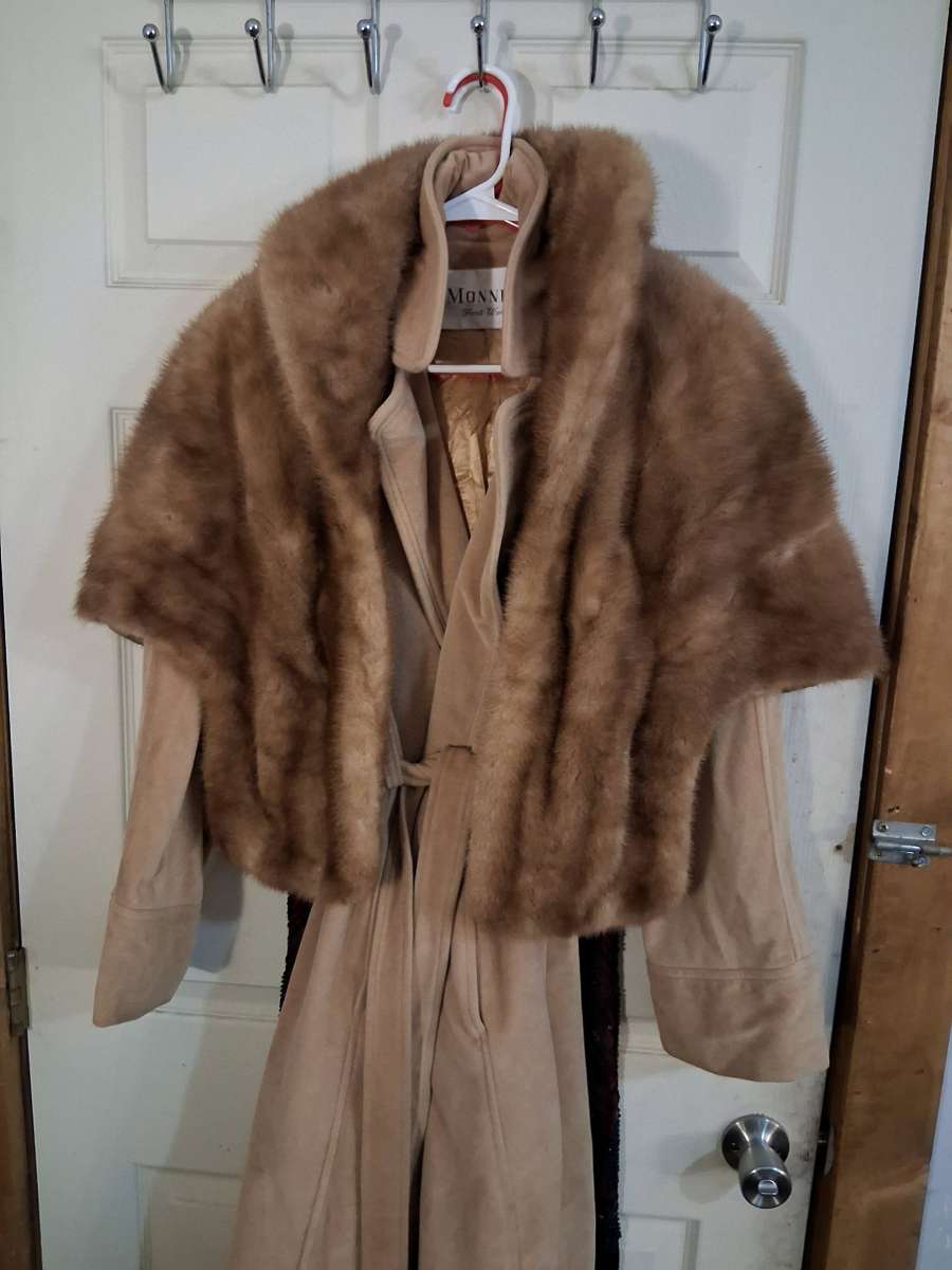 vintage red tan mink stole