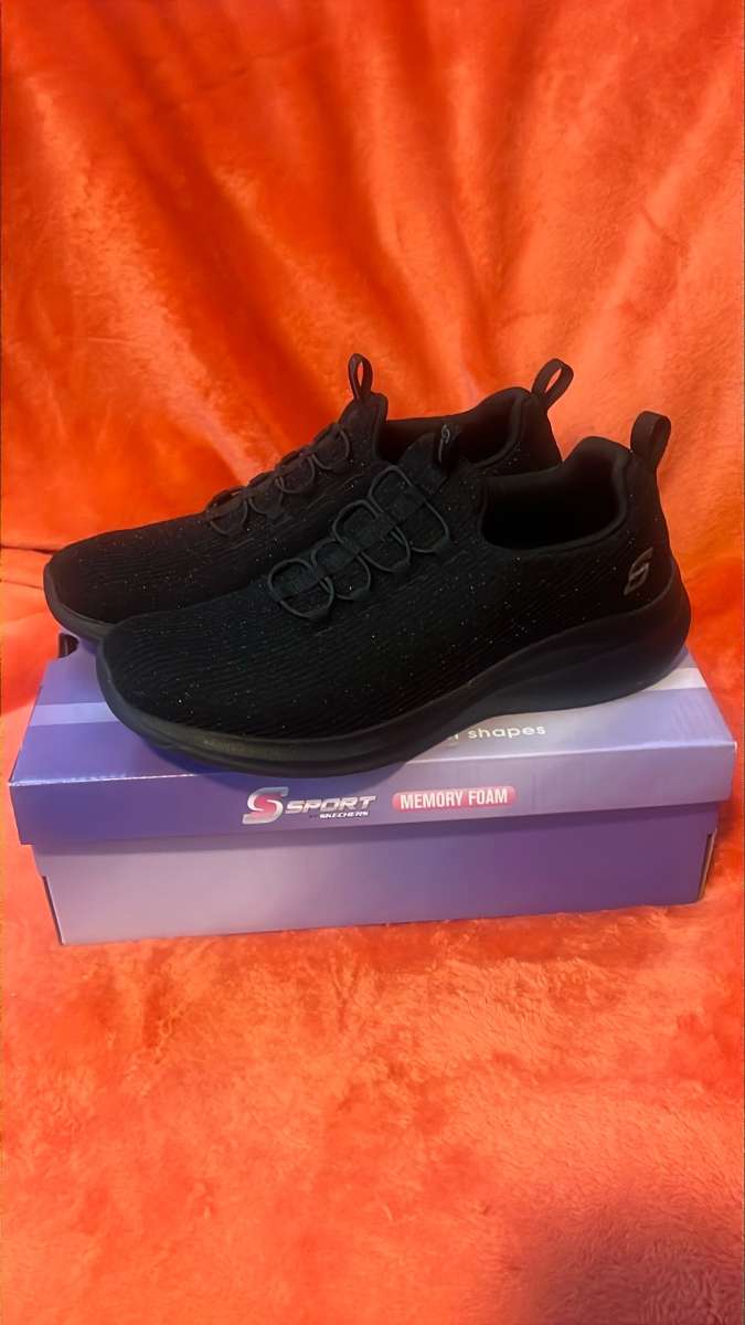 New In Box Skechers Sport black with memory foam womens size