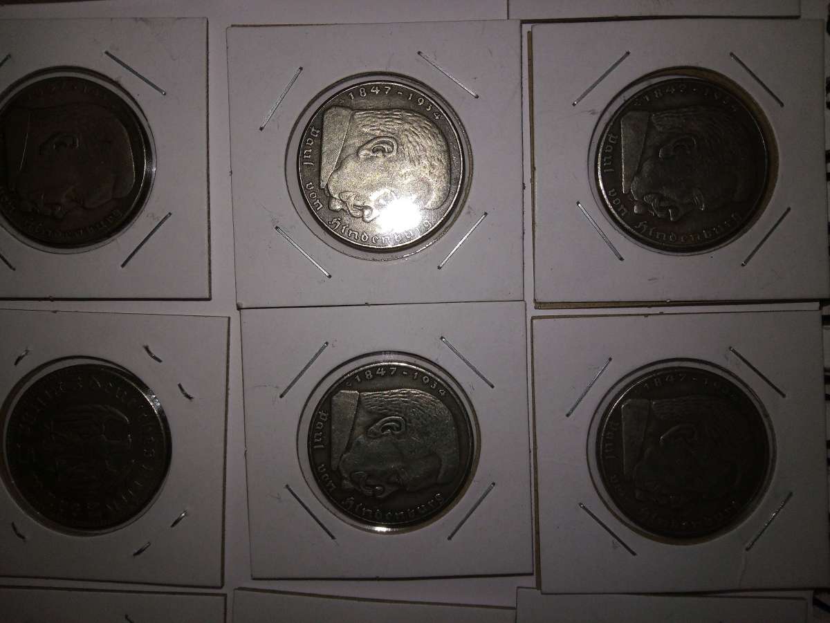 5 Reichsmark silver German WWII coins