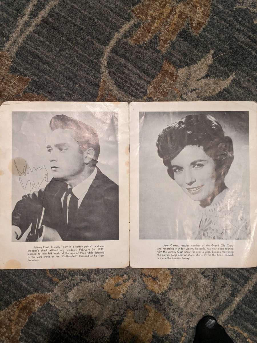 autographed by Johnny Cash on stage flyer