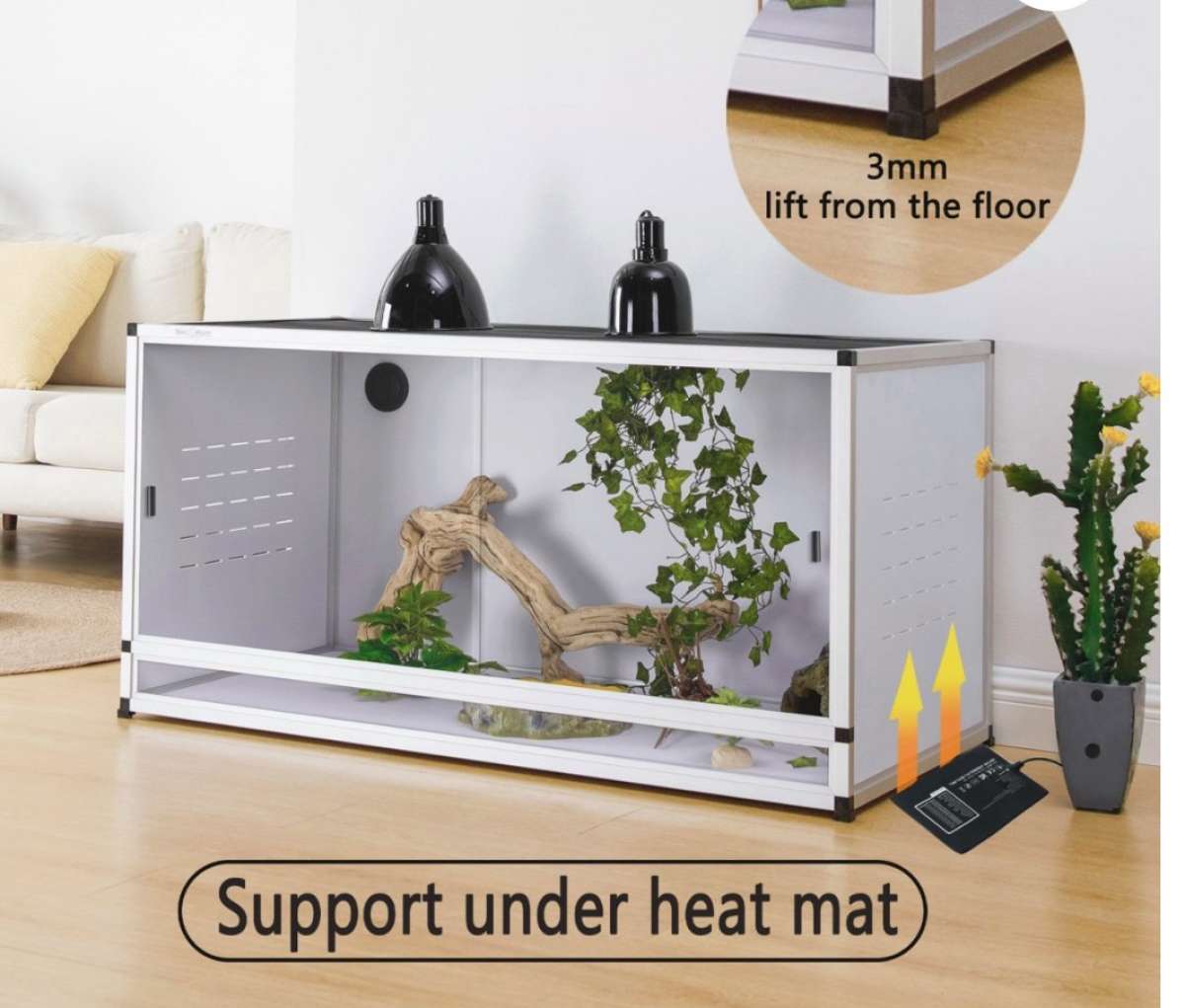 white 40x16x16  reptile enclosure