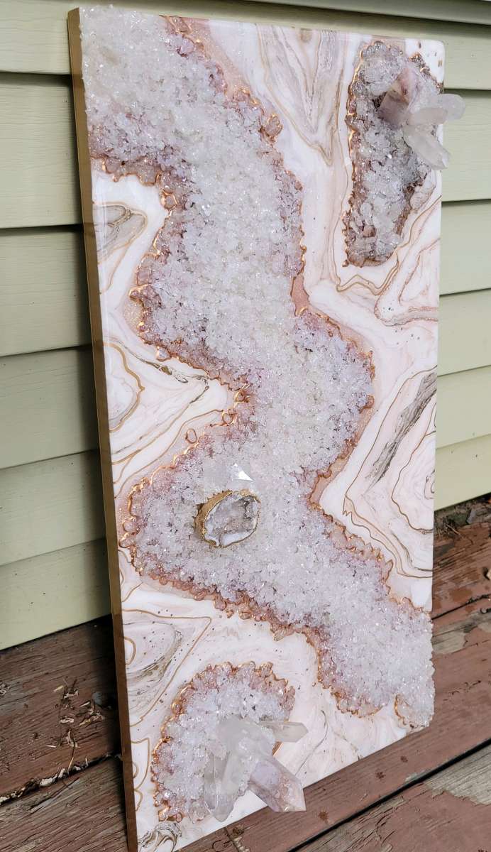 Pink Amethyst Geode Wall Art