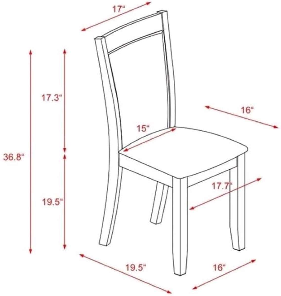 EAST WEST FURNITURE MZC6T06 MONZA PARSON CHAIRS 2 Pack