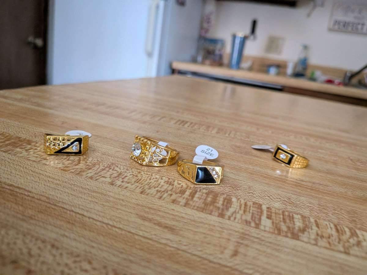 mens gold cocktail rings