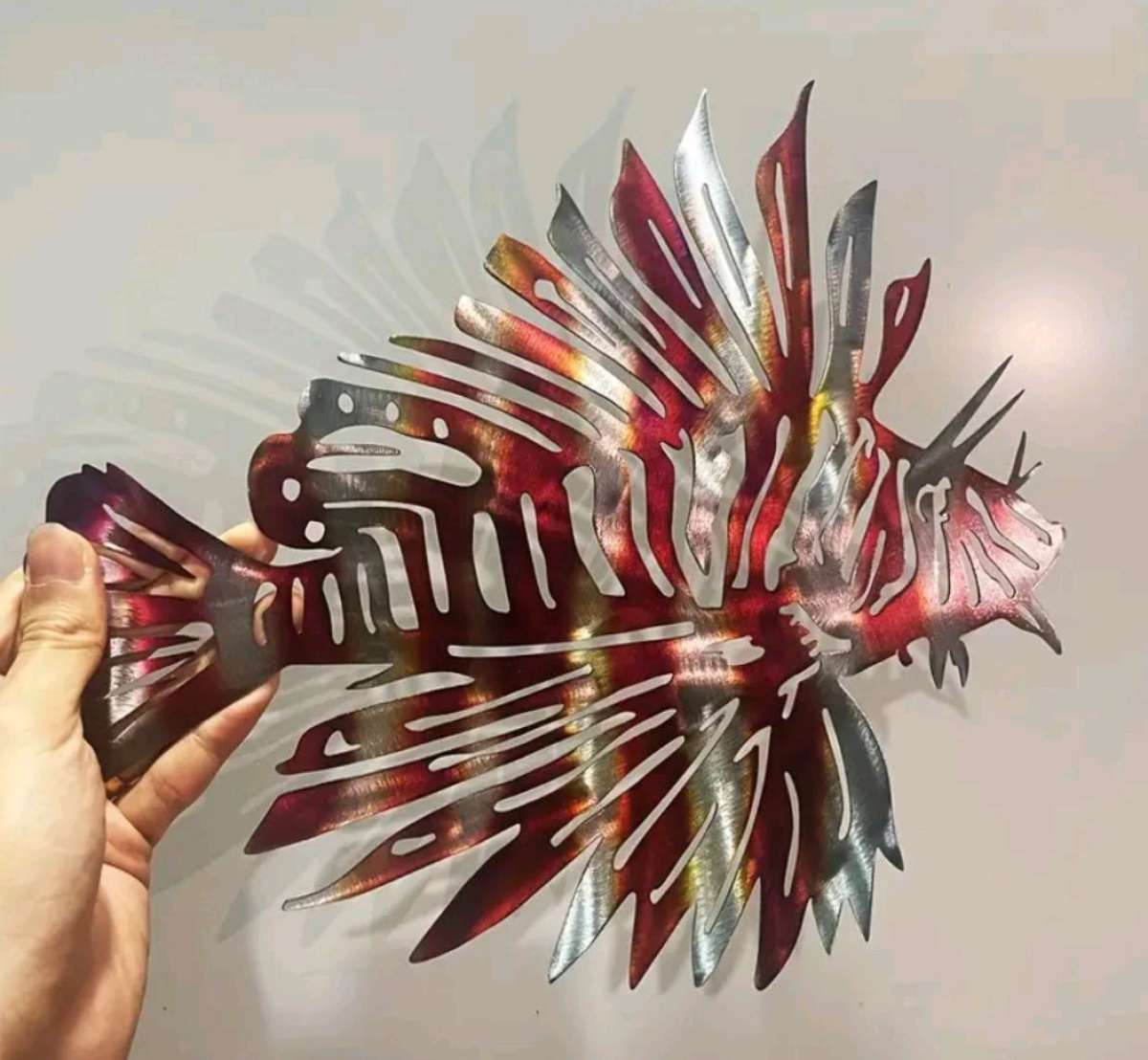 Metal Lion Fish Wall Decor