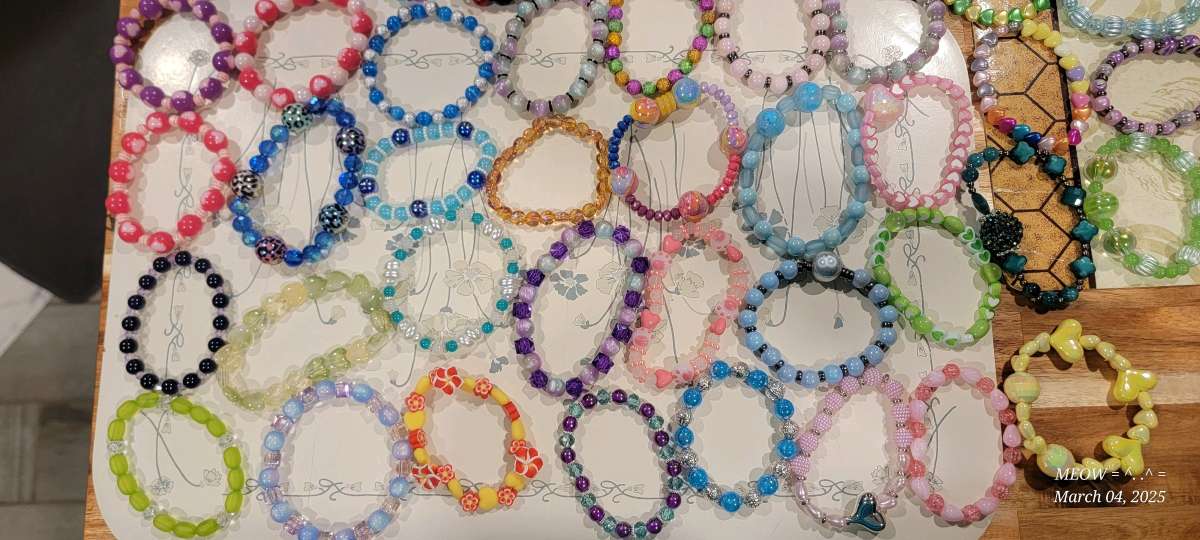 Homemade beaded bracelets