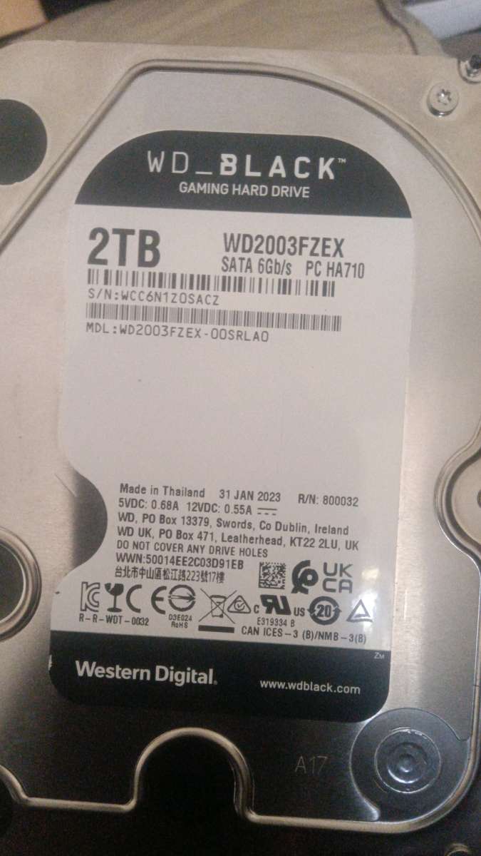 WD Black Gaming Hard Drive 2TB