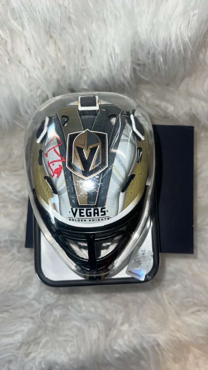 New MARCANDRE FLEURY SIGNED VEGAS GOLDEN KNIGHTS Mini Goalie