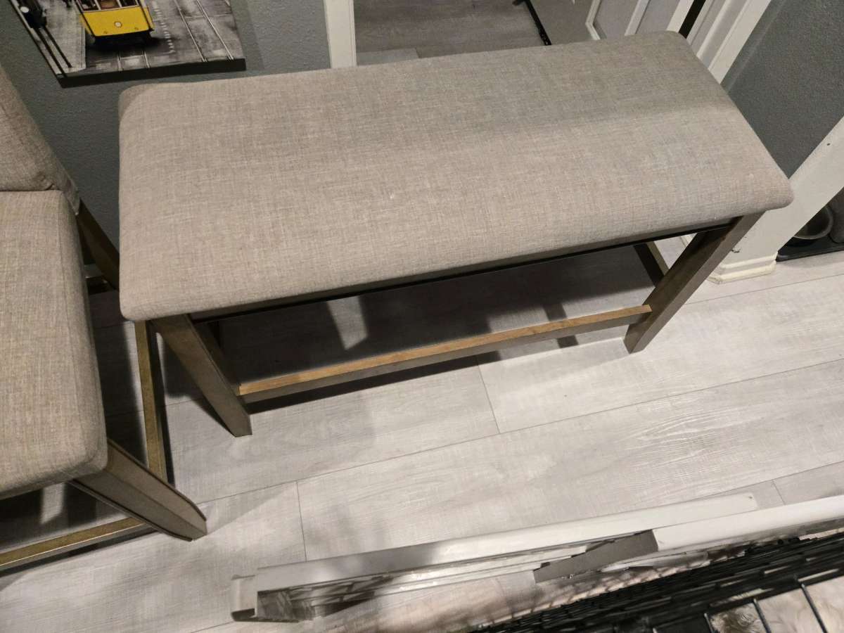 Hyland Brown Grey 48 CounterHeight Table Set w Lazy Susan