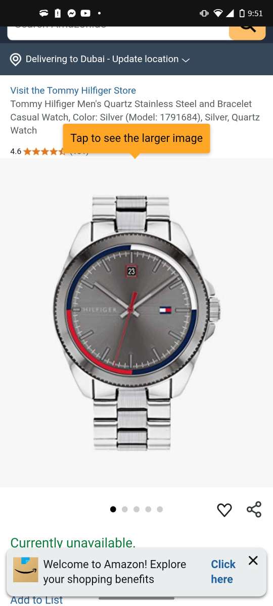 Tommy Hilfiger Mens Quartz Stainless Steel and Bracelet Casu