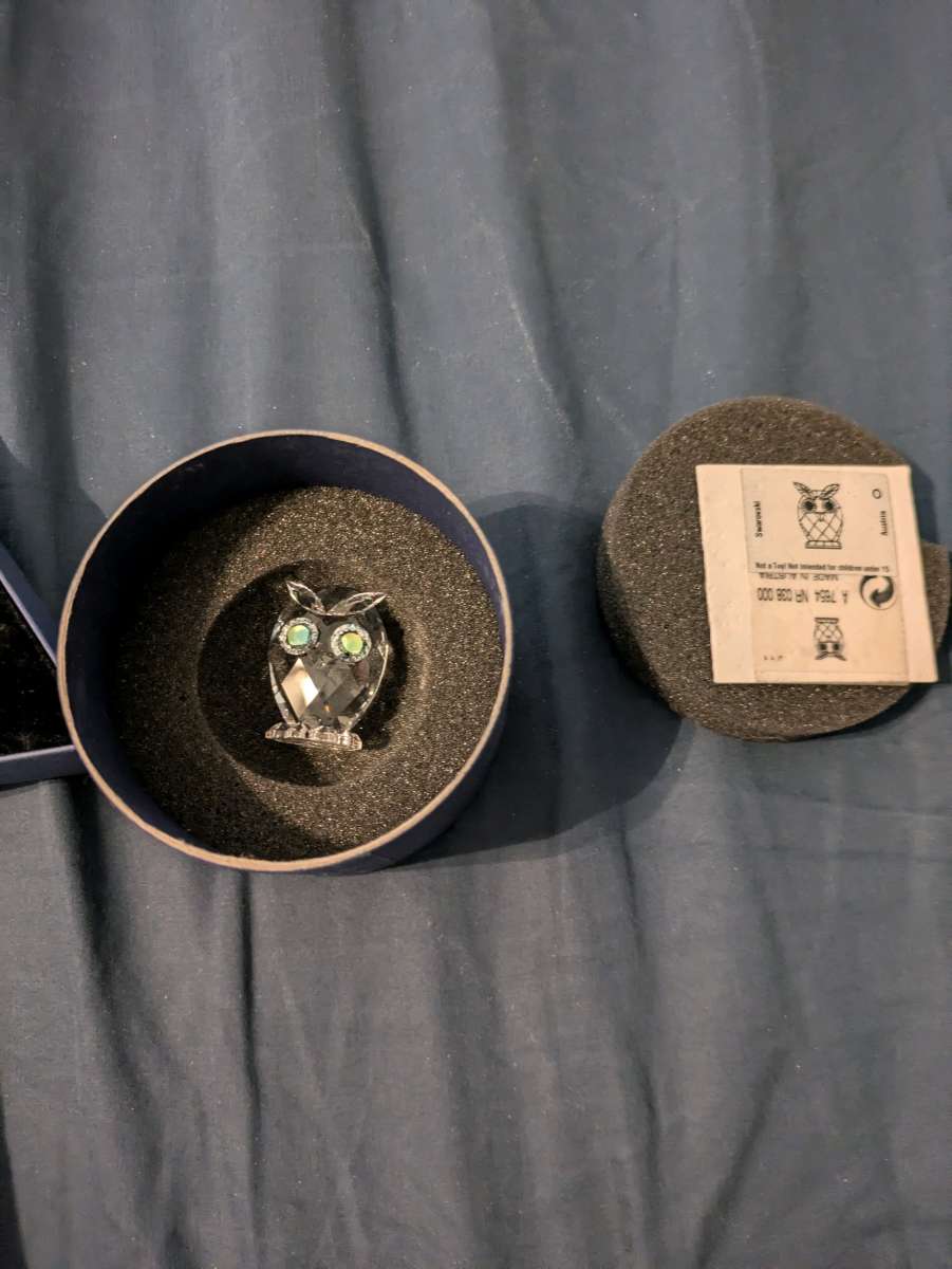 Swarovski ornament and owl