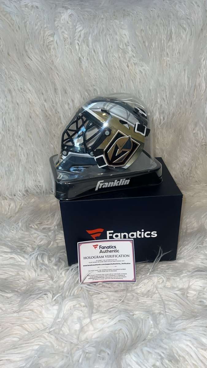 New MARCANDRE FLEURY SIGNED VEGAS GOLDEN KNIGHTS Mini Goalie