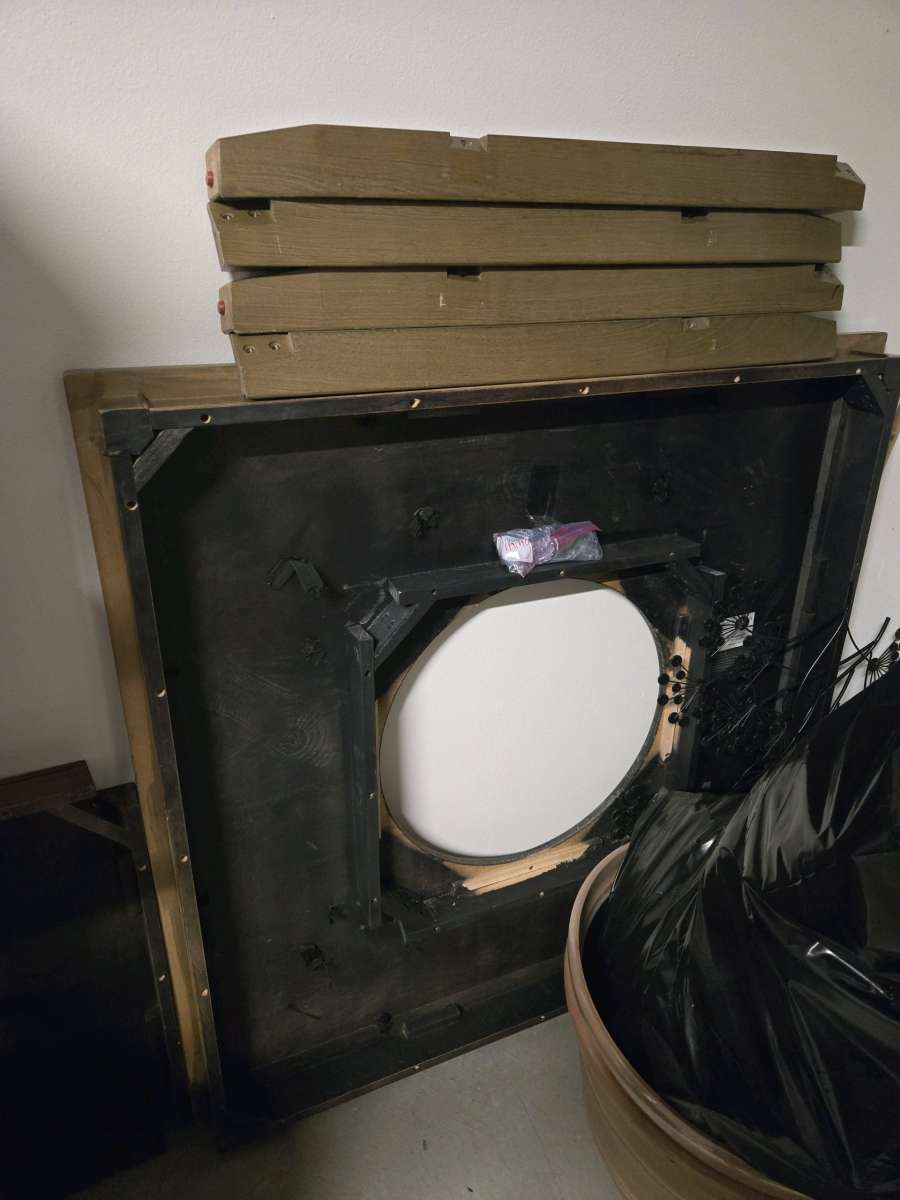 Hyland Brown Grey 48 CounterHeight Table Set w Lazy Susan