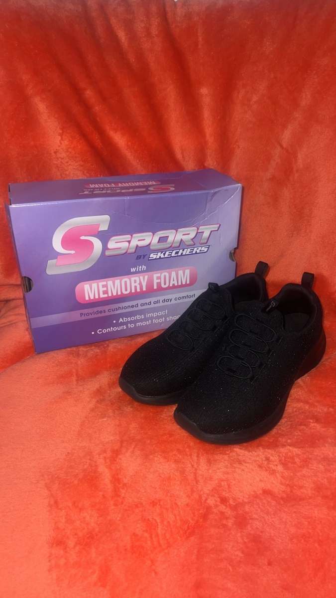New In Box Skechers Sport black with memory foam womens size