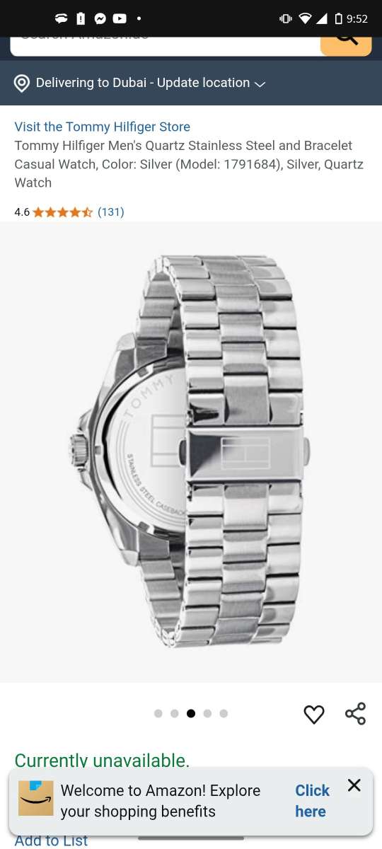 Tommy Hilfiger Mens Quartz Stainless Steel and Bracelet Casu