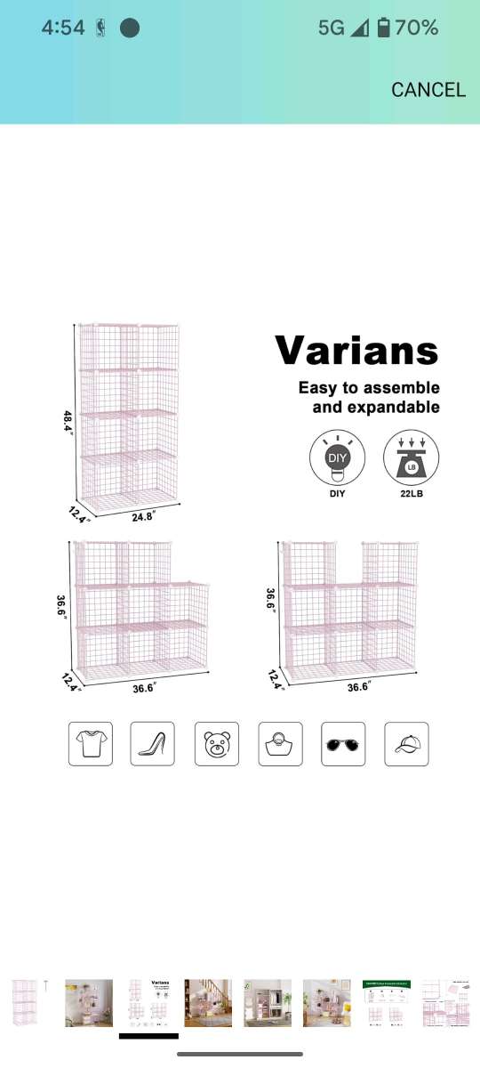 Metal Wire 8 Cube Organizer