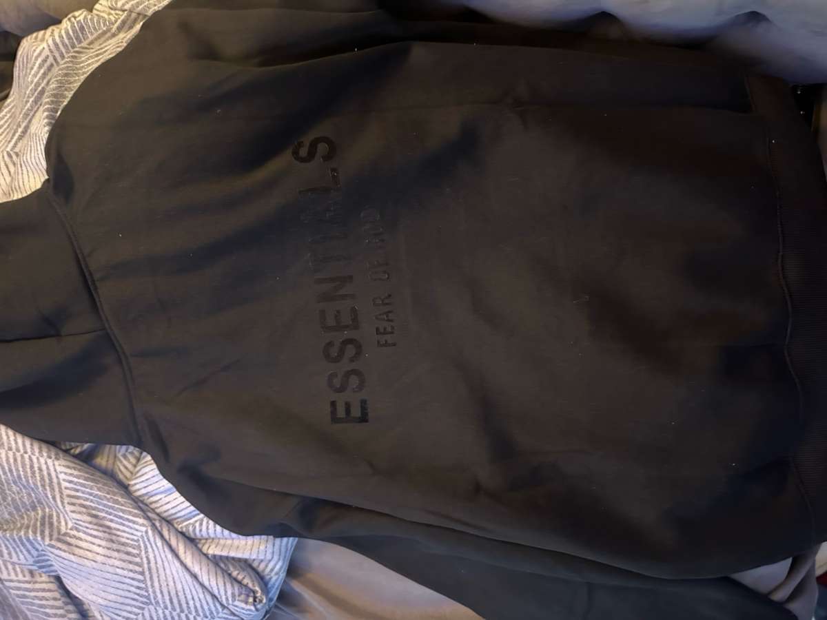 essentials hoodie size large