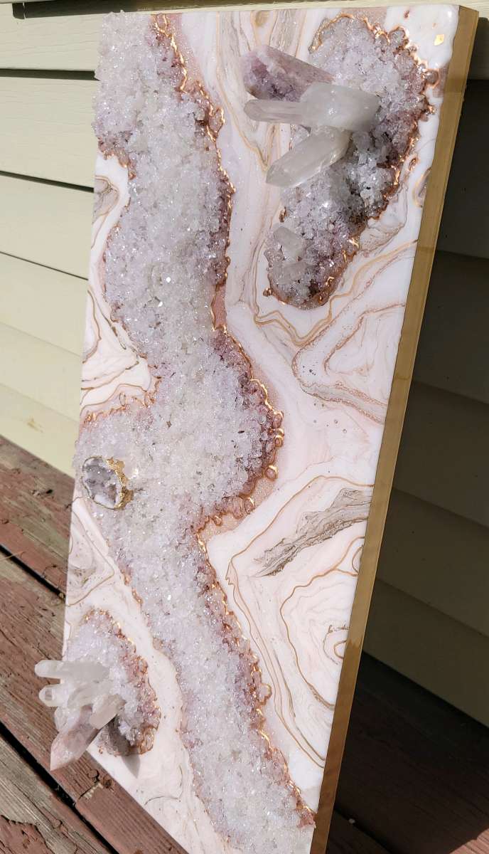 Pink Amethyst Geode Wall Art