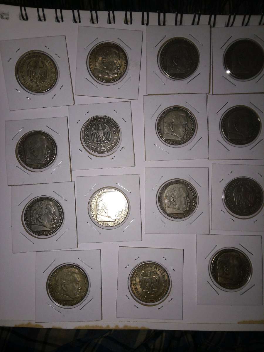 5 Reichsmark silver German WWII coins