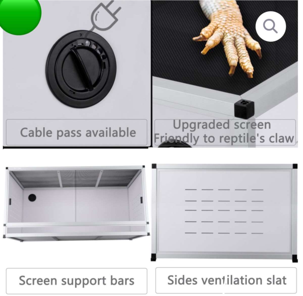 white 40x16x16  reptile enclosure