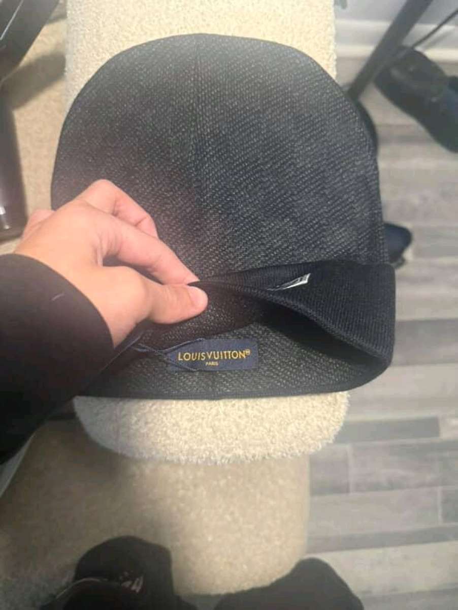 Black designer beanie