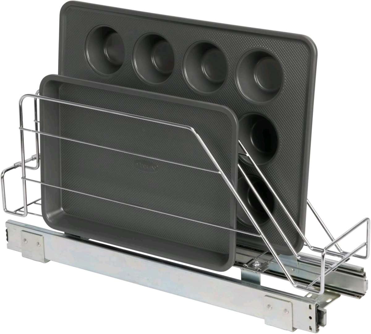 GLIDEZ CHROME STEEL COOKWARE AND BAKEWARE PULLOUT ORGANIZER