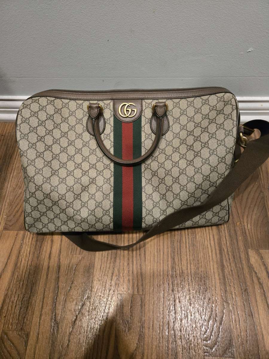 Gucci GG Large Duffle Bag Canvas Beige