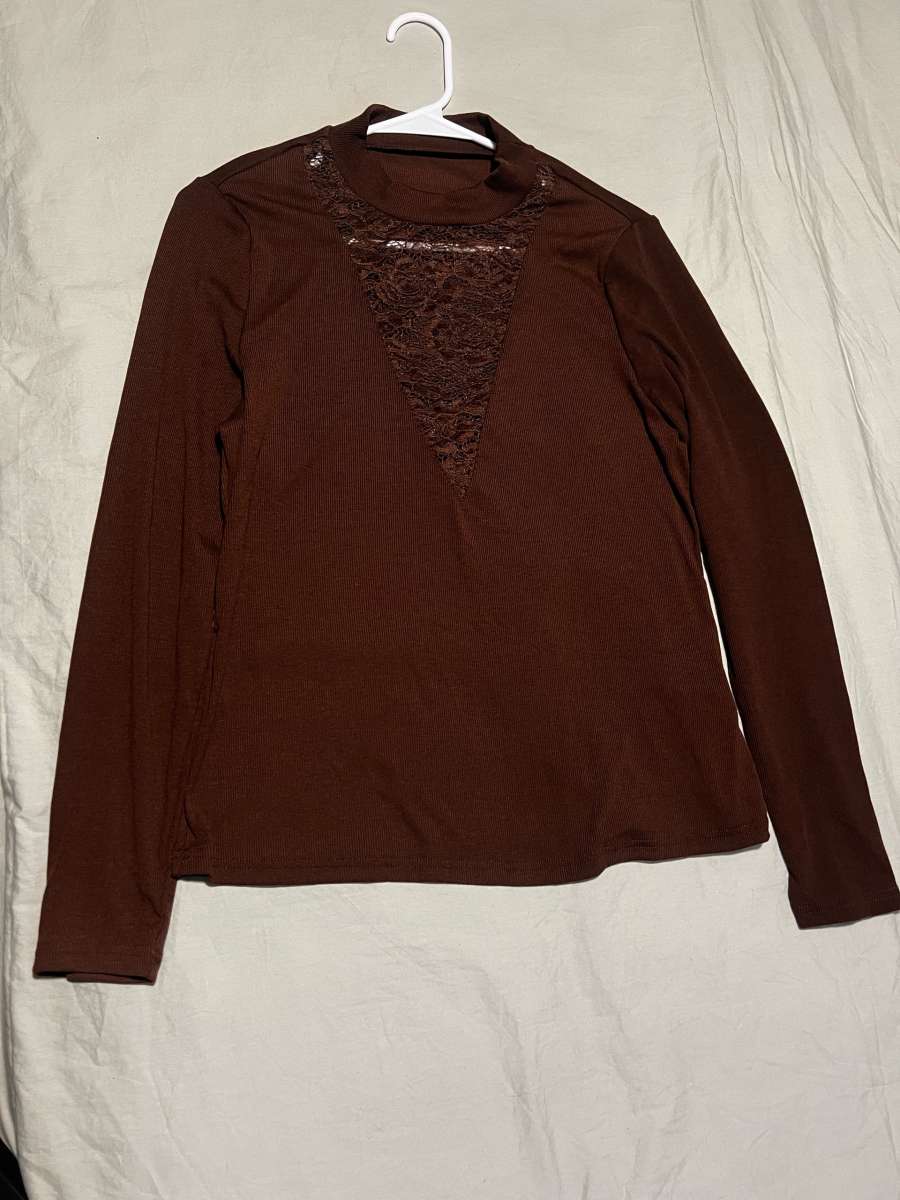 women brown shirt