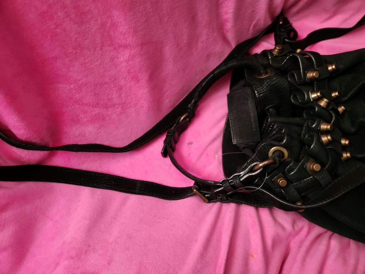 Alexander Wang black suede studded bag Diego Bucket bag