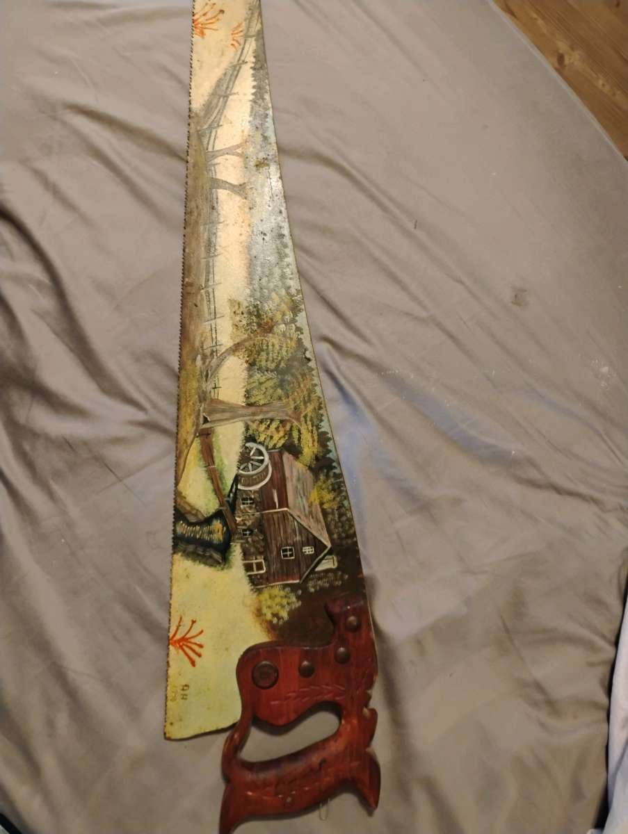 1990 AH Antique Hand Painted Saw