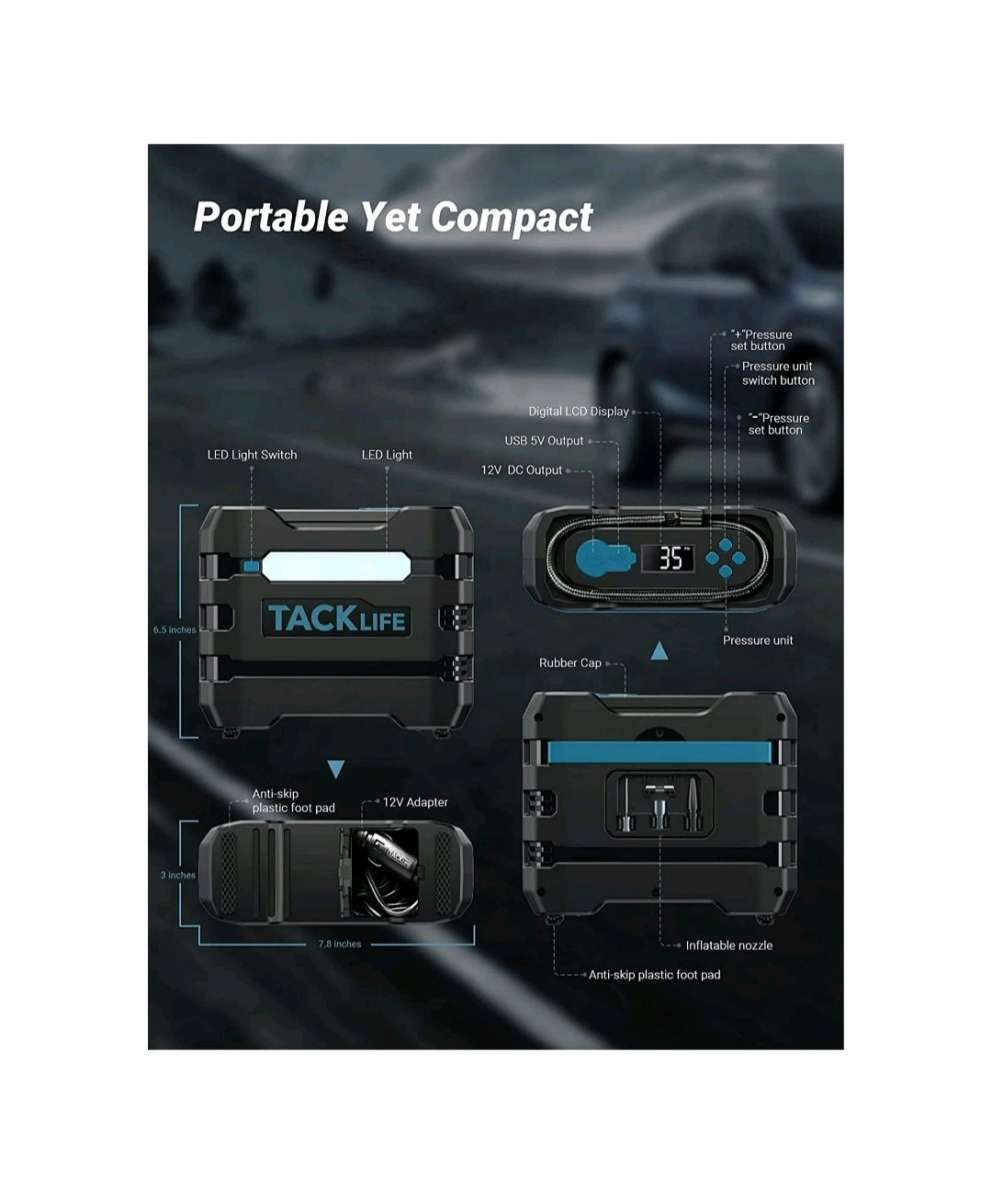 Portable Tire Inflator para autos motos y bicicletas